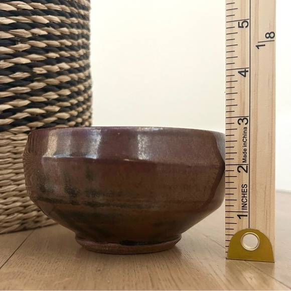 Handmade Art Pottery Ceramic Bowl Chocolate Brown Black Mocha - Picture 9 of 10